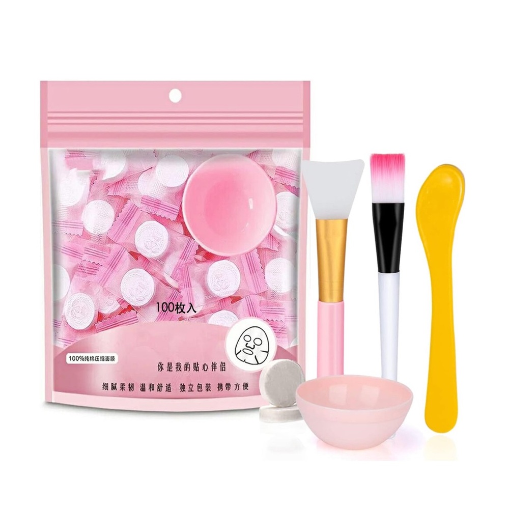 NWT 105 pc Compressed DIY Facial Sheet Mask & Accessory Set